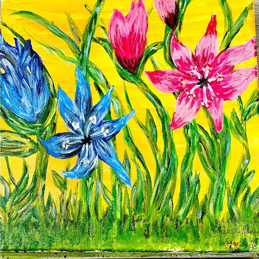 Signed Original Acrylic Painting on 12”x 12” Canvas Board. “Pure Admiration”